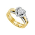 thumbnail image 1 of 14kt Yellow Gold Womens Diamond Heart Bridal Wedding Engagement Ring Band Set 1/2 Cttw 92707, 1 of 1