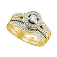 thumbnail image 1 of 14kt Yellow Gold Womens Diamond Round Bridal Wedding Engagement Ring Band Set 1/2 Cttw, 1 of 1