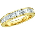 thumbnail image 1 of 14kt Yellow Gold Womens Princess Diamond Band Wedding Anniversary Ring 1.00 Cttw, 1 of 1