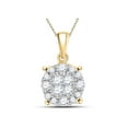 thumbnail image 1 of 14kt Yellow Gold Womens Princess Diamond Cluster Pendant 1/4 Cttw, 1 of 1