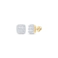 thumbnail image 1 of 14kt Yellow Gold Womens Princess Diamond Square Earrings 2-7/8 Cttw, 1 of 1
