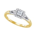 thumbnail image 1 of 14kt Yellow Gold Womens Princess Diamond Square Frame Cluster Ring 1/3 Cttw, 1 of 1
