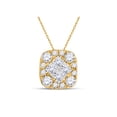 thumbnail image 1 of 14kt Yellow Gold Womens Princess Diamond Square Pendant 1/4 Cttw, 1 of 2