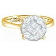 thumbnail image 1 of 14kt Yellow Gold Womens Princess Round Diamond Soleil Bridal Wedding Engagement Ring 1/4 Cttw, 1 of 1
