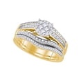 thumbnail image 1 of 14kt Yellow Gold Womens Princess Round Diamond Soleil Bridal Wedding Engagement Ring Band Set 5/8 Cttw, 1 of 1