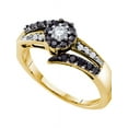 thumbnail image 1 of 14kt Yellow Gold Womens Round Black Color Enhanced Diamond Solitaire Ring 1/2 Cttw, 1 of 1