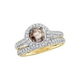 thumbnail image 1 of 14kt Yellow Gold Womens Round Brown Diamond Bridal Wedding Engagement Set 1-1/4 Cttw, 1 of 1