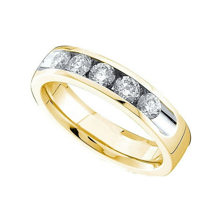 14Kt Yellow Gold Channel Set Wedding Ring With 1.00cttw Natural Diamonds