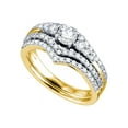 thumbnail image 1 of 14kt Yellow Gold Womens Round Diamond Chevron Bridal Wedding Engagement Ring Band Set 1.00 Cttw, 1 of 1