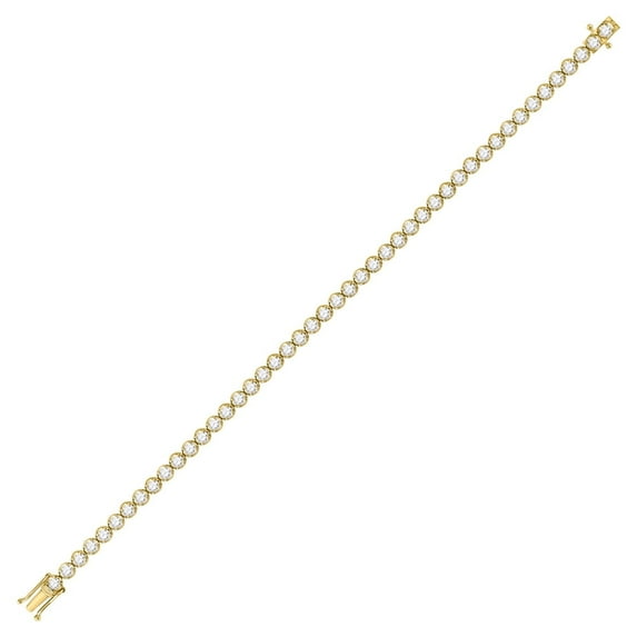 14kt Yellow Gold Womens Round Diamond Classic Tennis Bracelet 4.00 Cttw