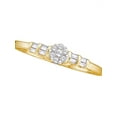 thumbnail image 1 of 14kt Yellow Gold Womens Round Diamond Cluster Bridal Wedding Engagement Ring 1/6 Cttw, 1 of 1