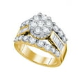 thumbnail image 1 of 14kt Yellow Gold Womens Round Diamond Cluster Bridal Wedding Engagement Ring 3.00 Cttw, 1 of 1