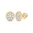 thumbnail image 1 of 14kt Yellow Gold Womens Round Diamond Cluster Earrings 1/4 Cttw, 1 of 1