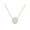 thumbnail image 1 of 14kt Yellow Gold Womens Round Diamond Floral Cluster Necklace 1/3 Cttw, 1 of 1