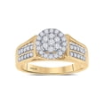 thumbnail image 1 of 14kt Yellow Gold Womens Round Diamond Flower Cluster Ring 1/2 Cttw, 1 of 4