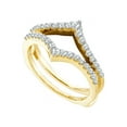 thumbnail image 1 of 14kt Yellow Gold Womens Round Diamond Ring Guard Wrap Enhancer Wedding Band 1/2 Cttw, 1 of 1
