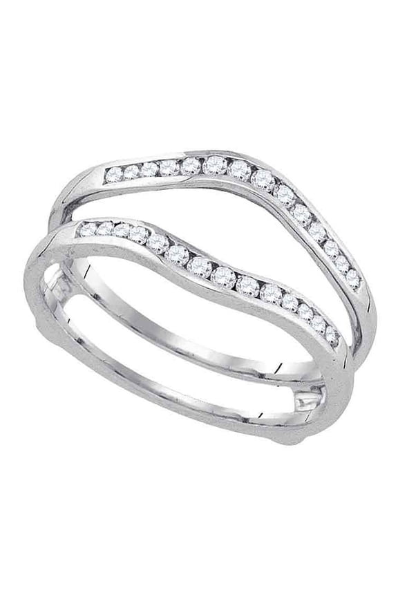 14kt Yellow Gold Womens Round Diamond Ring Guard Wrap Solitaire Enhancer 1/4 Cttw