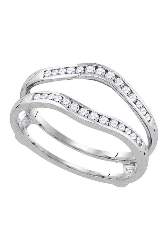 14kt Yellow Gold Womens Round Diamond Ring Guard Wrap Solitaire Enhancer 1/4 Cttw