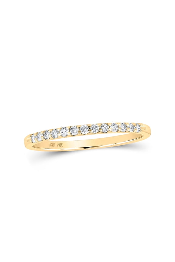 Round Single Row Natural Diamond Wedding Band 1/6 Cttw, 14k, Yellow Gold