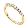 thumbnail image 1 of 14kt Yellow Gold Womens Round Diamond Slender 2mm Wedding Band 1/4 Cttw, 1 of 1