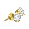 thumbnail image 1 of 14kt Yellow Gold Womens Round Diamond Solitaire Earrings 1/5 Cttw, 1 of 1