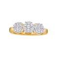 thumbnail image 1 of 14kt Yellow Gold Womens Round Diamond Triple Flower Cluster Ring 1-1/2 Cttw, 1 of 1