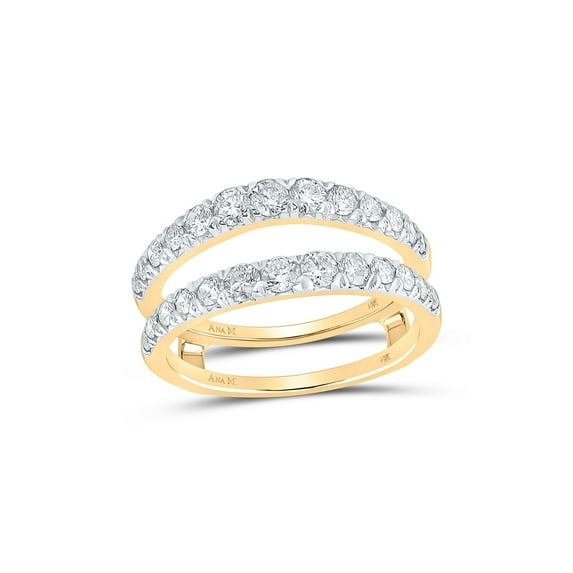 14kt Yellow Gold Womens Round Diamond Wrap Enhancer Wedding Band 1 Cttw
