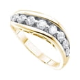 thumbnail image 1 of 14kt Yellow Gold Womens Round Pave-set Diamond Arched Band 1/2 Cttw, 1 of 1