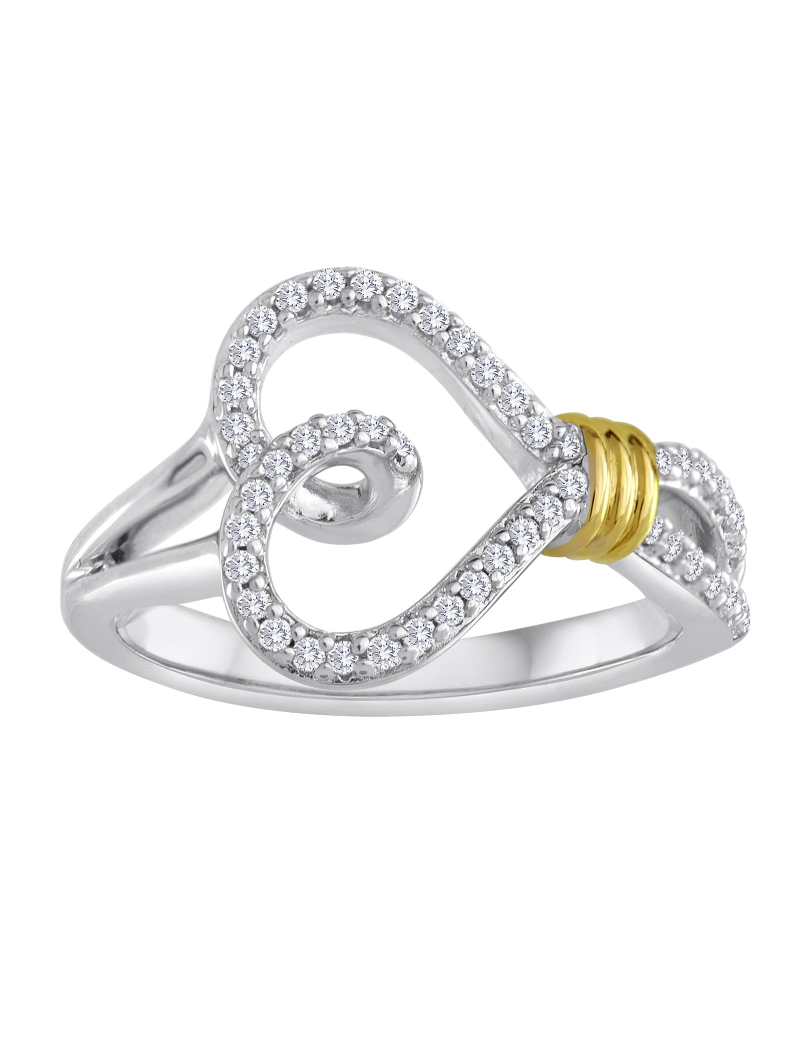 14kt Yellow Gold over Sterling Silver 1/4 Carat T.W. Diamond Ring