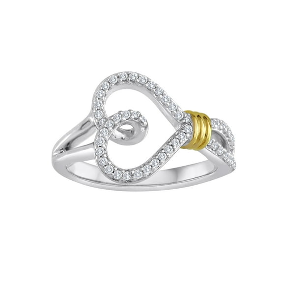 14kt Yellow Gold over Sterling Silver 1/4 Carat T.W. Diamond Ring