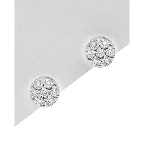 Diana M 14Kt White Gold Diamond Cluster Stud Earrings Containing 0.33 Cts Tw (Fg Si)