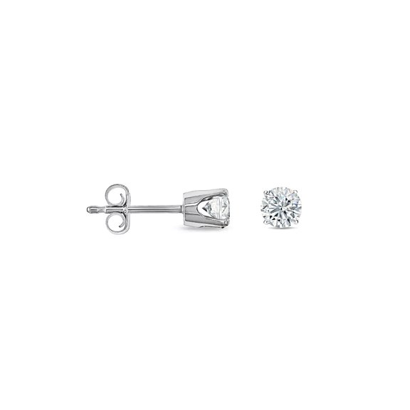 Diana M 14Kt White Gold Diamond Stud Earrings Containing 0.50 Cts Tw