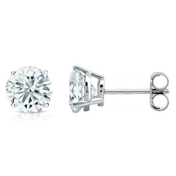 14kt white gold stud earrings containing 1.47 cts of round diamonds (GH/ SI)