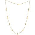 thumbnail image 1 of 14kt yellow gold diamonds by the yard necklace features 1.85 cts tw of white round diamonds, 9 stones, 1 of 1