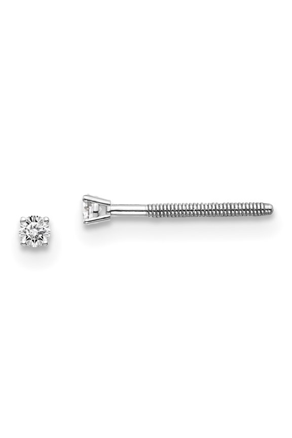 14kw .05ct. SI3 G-I Diamond Stud Thread on/off Post Earrings 14k White Gold Earrings