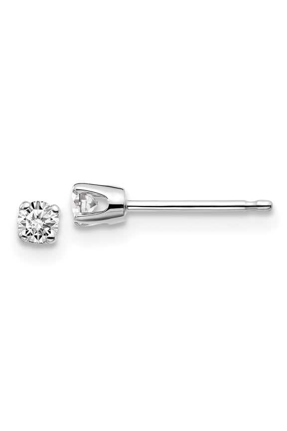 14kw .15ct I2 K-L Diamond Stud Push-on Post Earrings 14k White Gold Earrings