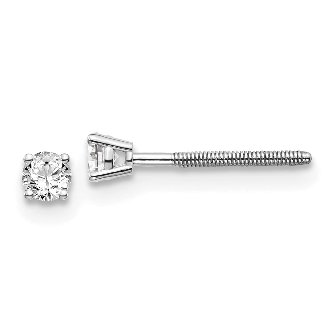 14kw .15ct VS2/SI1 G-I Diamond Stud Thread on/off Post Earrings 14k White Gold Earrings