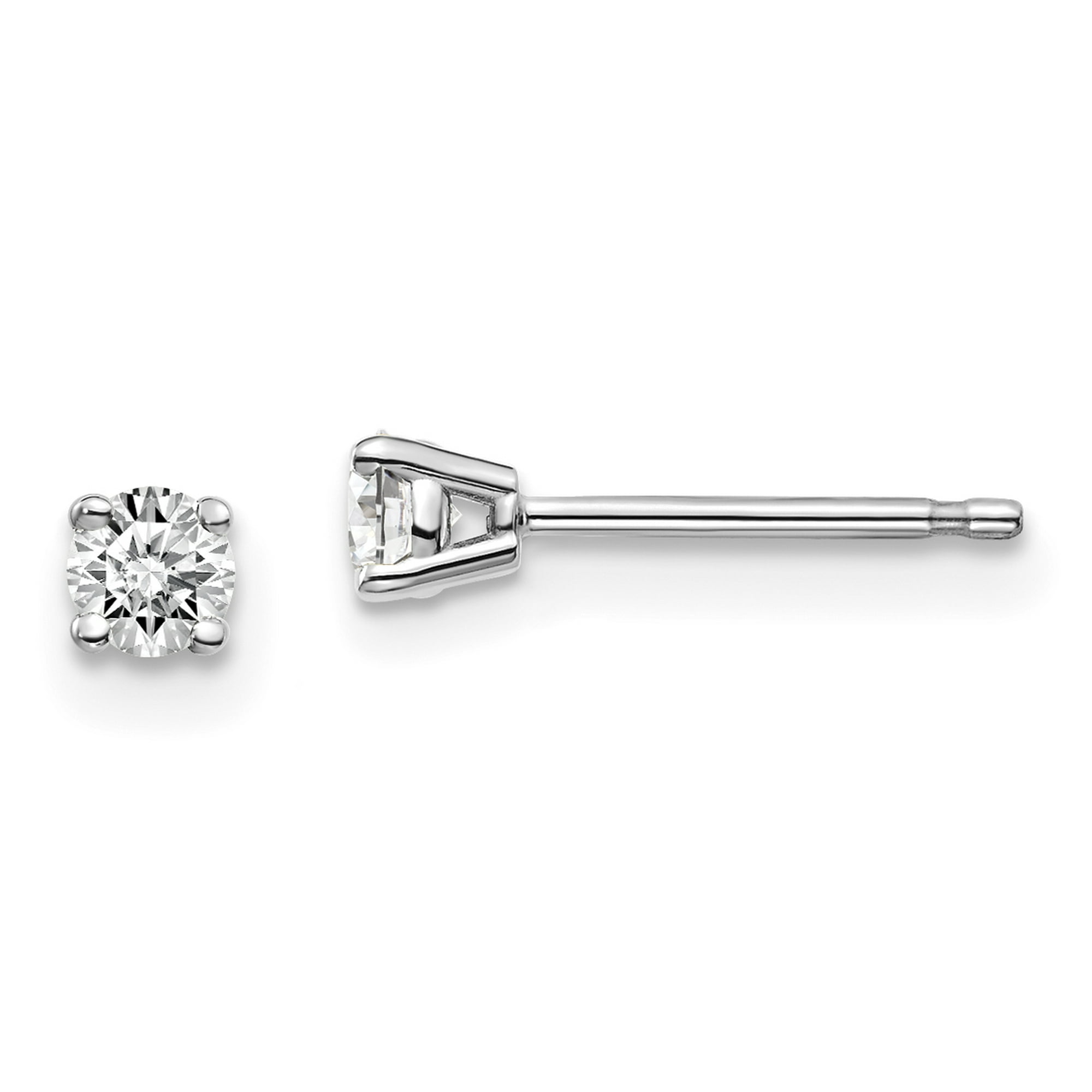 14kw .20ct I1 J-K Diamond Stud Push-on Post Earrings 14k White Gold Earrings