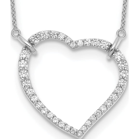 14kw Lab Grown DIa VS/SI Colorless Heart Pendant Necklace