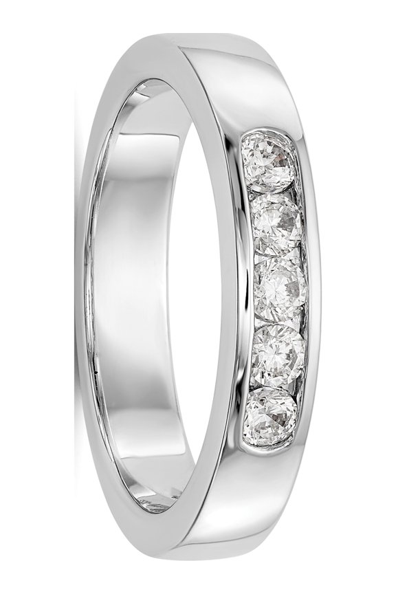 14kw Lab Grown Dia VS/SI Colorless 5-Stone Channel Band