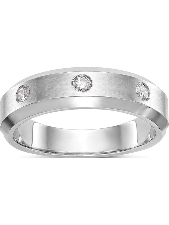 True Origin 14K White Gold Men's 1/6 carat Lab Grown Diamond VS+ F+ Complete Band