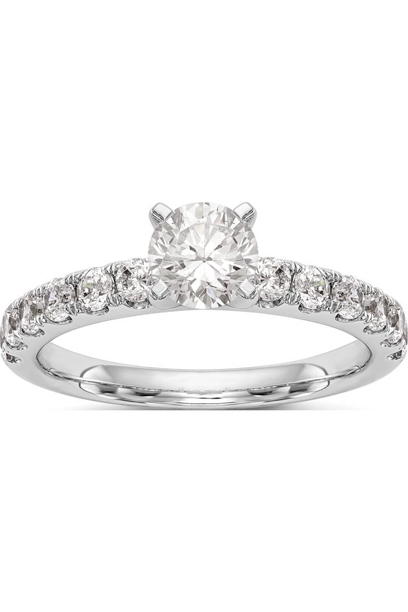 14kw Lab Grown Dia VS/SI Colorless Peg Set Engagement Ring