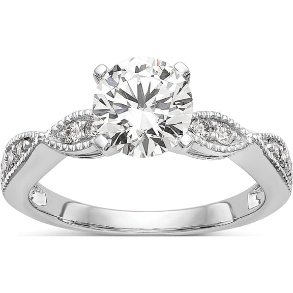 Jewelry by Sweet Pea True Origin 14K White Gold 1/6 carat Lab Grown Diamond VS+ F+ Semi-Mount Round Engagement Ring