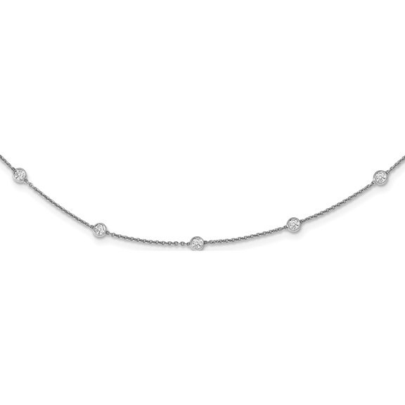 Jewelry by Sweet Pea True Origin 14K White Gold 1 1/6 carat Lab Grown Diamond VS+ F+ Complete 18 Station 18 in Necklace