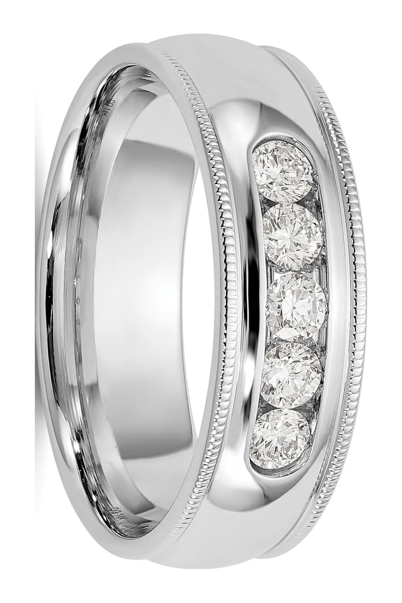 14kw Lab Grown SI/VS Colorless Diamond Polished Milgrain Band