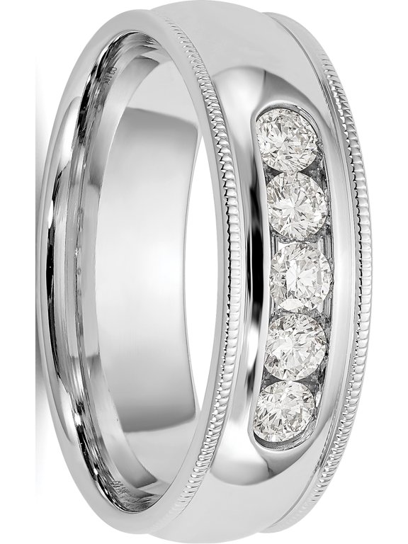 True Origin 14K White Gold Men's 1/2 carat Lab Grown Diamond VS+ F+ Size 10.5 Complete Miligrain Band