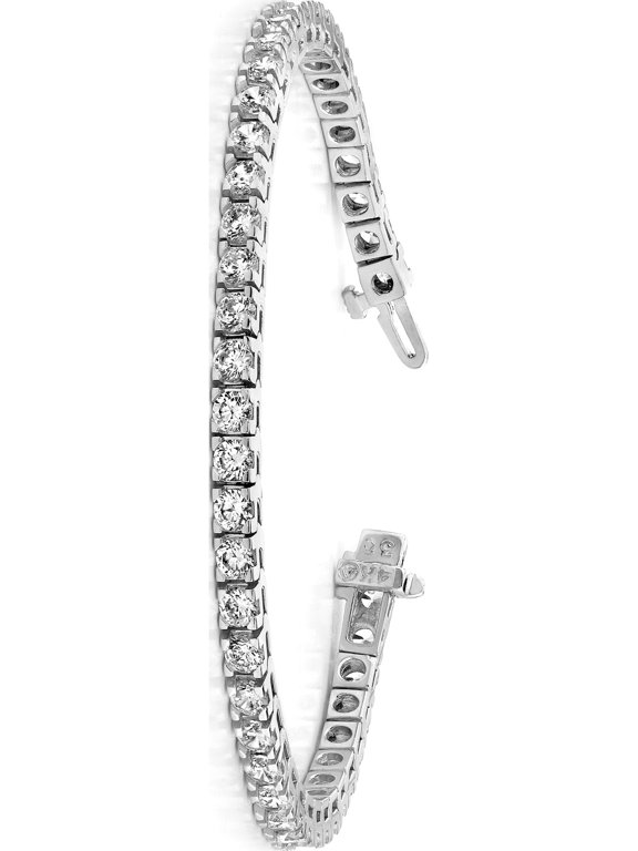 True Origin 14K White Gold 4 1/10 carat Lab Grown Diamond VS+ F+ Complete Tennis Bracelet