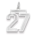 thumbnail image 1 of 14k White Gold Satin Brush Finish Medium Size Number 27 Charm Pendant, 1 of 3