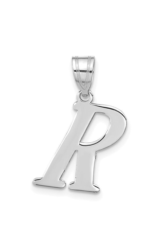 14kw Polished Letter R Initial Pendant