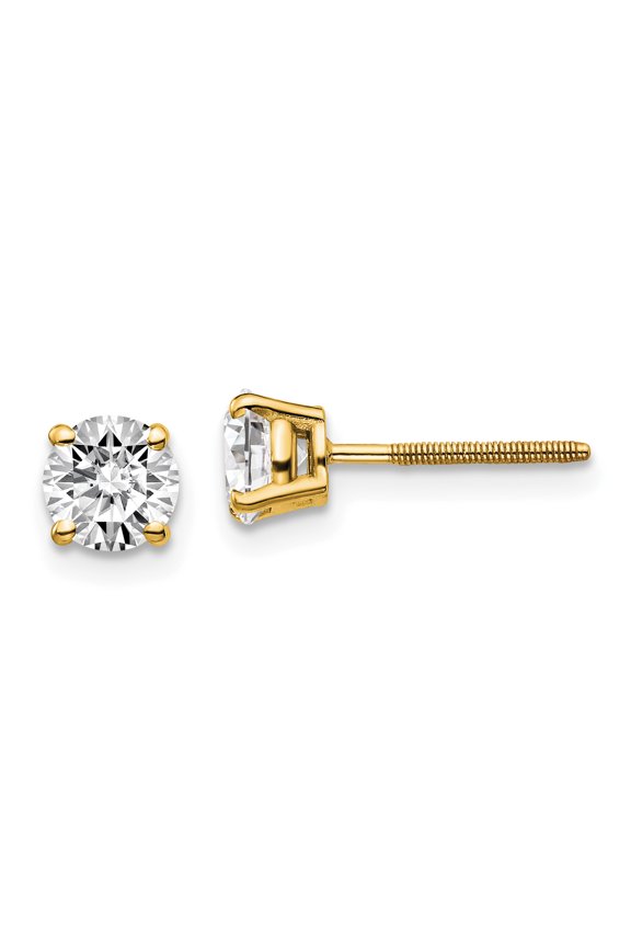 14ky 1.00ct. SI3 G-I Diamond Stud Thread on/off Post Earrings 14k Yellow Gold Earrings
